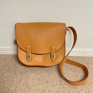 Vintage Fossil Leather Camel Crossbody Bag